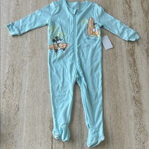 NEW 🆕 Disney Light Blue Mickey Mouse Footie pyjama 18-24 months